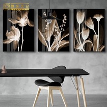 Modern minimalist living-room decoration painting triptych sofa background wall flower fresco light extravagant crystal porcelain book room hanging painting