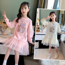 Girl Spring Clothing Dress dress 5 67 80 Year old Students Fat Girl Princess Dresses Skirt Foreign Air Trendy Loose Clothing
