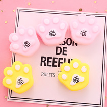 Day series cute pink kitten toy to vent cat paws whole person knead and knead and knead to vent toy