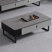 Clearance modern simple small apartment coffee table TV cabinet combination living room household solid wood rock board tea table light luxury tea table