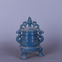 Dai Zhou Chaiyao Shuanglong incense burner antique porcelain play Dong unearthed old Collection old goods study decoration soft decorations