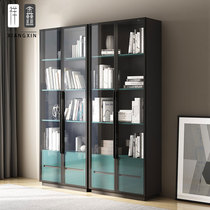 Nordic Glass Door Bookcase Modern Minimalist Living-room Bookcase Shelves Bookshelves Combo Home Bookcase Display Cabinet