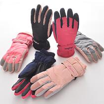 Gush thickened windproof bicycling gloves womens wear resistant fashion insulated cotton autumn winter thick solid goat cut down black