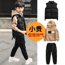 Boy Clothing Boy Suit Autumn Winter Clothing 2022 New Ocean gas boy CUHK child gush thickens three sets of damp