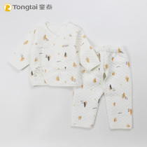 Tong Tai newborn clothes 0-3 months thick kimono suit suit men and women Baby Baby Cotton triple layer warm clothing
