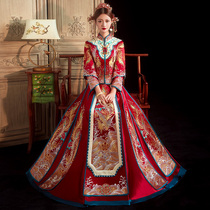 Extravagant Show and Suit Rental 2022 New Reworking Bridal Gown Chinese Wedding Wedding Wedding with a Wine Suit Rental