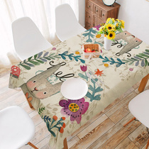 Cute rabbit table cloth square rectangular table cloth decorative cloth European table cloth creative gift table cloth