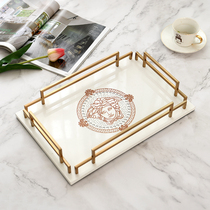 SAUMUR European-style rectangular metal light lavish tea cup containing American tea table pendulum-like plate room decoration tray