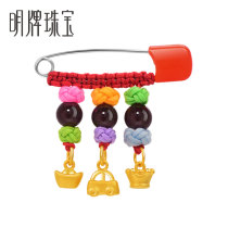 Ming brand jewelry gold gold 3D hard gold pendant big winner gold pendant bracelet full moon baby gift AFP0224