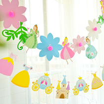 Birthday Party Decoration Laflower Triangle Banner Princess Castle Laflag Girl Birthday 100 Days Scene Placement