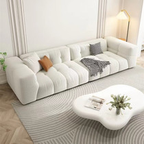Cream candy sofa in Living Room White Nordic cotton candy snowflavourite modern minimal small family sofa