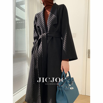 2021 autumn and winter double-sided cashmere coat womens long knee temperament loose full wool tern Heben style coat women