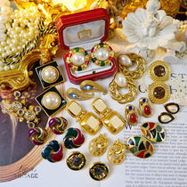 Vintage Atlantic Comeback Antique Jewelry Gilded Magnificent Palace Enamel Pearls Medieval Temperament Ear Clip