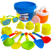 Childrens beach toy car set bucket baby playing sand digging hourglass large shovel playing water bathing cassia tool