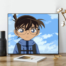 Detective Conan Xin Xiaolan digital oil painting diy cartoon animation color decompression handmade oil painting modern