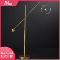 American simple retro glass table floor lamp modern personality creative study living room bedroom bedside floor lamp