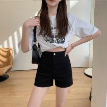 Summer new female high waist sexy buns hip pure cotton shorts slim fit high-bounty tight black hot pants outside wearing underpants