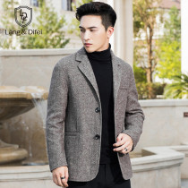 Autumn and winter small suit double-sided coat Mens short large size Ni suit Korean version of the trend thickened wool coat