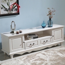 American solid wood furniture Full solid wood TV cabinet coffee table combination white simple floor cabinet pine living room bedroom furniture