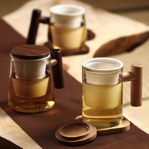 Tea Water Separator Tea Cup Filter Glass Single Floating Comfort Cup Tea Tea Pot Office Punch Tea Ware Portable Tea Set