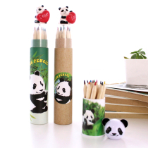 Panda 12 color lead painting childrens drawing suit barrel color pencil art painting pen with hand gift