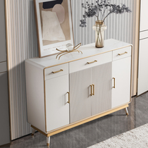 Light luxury solid wood shoe cabinet living room rock slab entrance cabinet modern side cabinet entry hall cabinet storage cabinet simple decorative cabinet