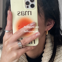 hellojune 925 silver irregular crack ring texture pattern road manual silver ring ring