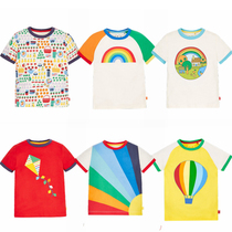 Spot British mothercare childrens summer cotton rainbow T-shirt male and female baby color short-sleeved T-shirt top
