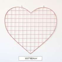  Girls heart photo wall pink grid decoration love grid peach heart-shaped grid room layout storage