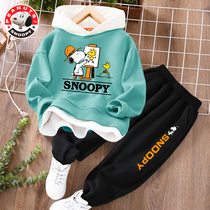 Snoopy Boys Kit Clothes 2022 New Child Clothes Boys Clothes for Leisure Two Pieces of Snubby Boys Clothes