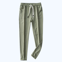 Outdoor quick-drying pants womens summer thin stretch breathable loose closure mountaineering running casual sweatpants mens foot