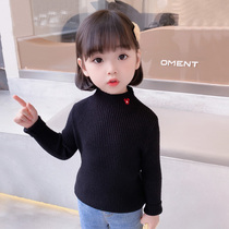 Girls Turtleneck Sweater Autumn and Winter 2021 New Baby Women Knitting Winter Childrens Clothing Spring and Autumn base shirt