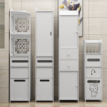 Toilet shelf waterproof floor toilet storage rack toilet bathroom sandwich storage cabinet toilet side narrow cabinet