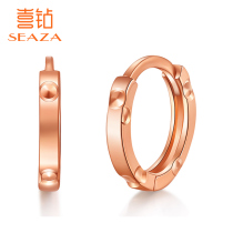 Xia Diamond 18K gold earrings female fashion circle ear buckle color gold rose gold ear ring jewelry