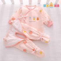 Newborn baby clothes autumn and winter cotton suit newborn winter cotton clothes split winter thin cotton warm monk clothing
