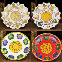 For fruit tray fruit pan Buddha front for Fogonorfruit pan 8 auspicious color painted high foot ceramic fruit dish 6 inch 8 inch