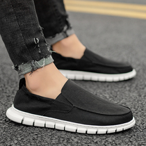 Yleche Summer Mens Shoes One Foot Pedal Driving Casual Sails Shoes Sloth People Breathable Old Beijing Cloth Shoes Mens Boomer Shoes