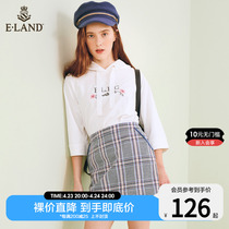 ELAND Clothing Romance Spring Summer Small Scents Design Sensation Blue Gill Half Body Dress Short Skirt