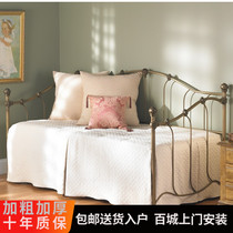 European-style wrought iron sofa bed iron bed 1 2 meters sitting and lying dual-use sofa bed wrought iron leisure living room sofa bed