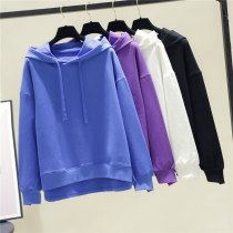 2021 new large size womens coat Joker student spring dress belly sweater fat sister Foreign style early spring coat