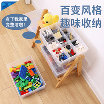 Storage box transparent storage box multi-layer separated childrens Lego building block small parts toy plastic box