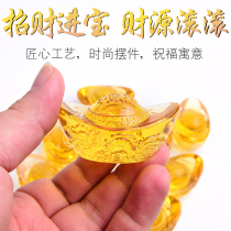 High-end citrine ingot lucky ornaments Dragon pattern Feng Shui transfer mascot living room home decoration gifts
