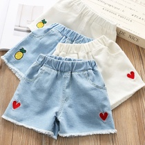 2021 new girls Summer slim fit in summer clothing Childrens clothes CUHK Scout pants female big child outwear damp short pants