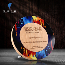 Trophy personalized custom-made creative wooden medal Crystal authorization card production joining agent plaque-free lettering