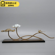 Modern new Chinese creative ceramics Lotus crafts display Hotel model room porch TV cabinet ornaments