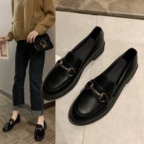 Small Leather Shoes Women 2022 New Summer Inn Retro Style 100 Hitch Flat Bottom Single Shoes Black Professional Working Shoes JK Shoes