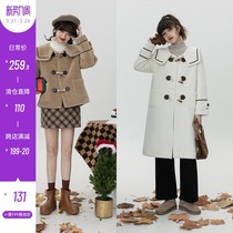 Spot money dolls collar fur coats women in the middle of the winter new small sub-horns buttoned with short subs.