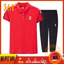 361 Degree Womens Quick Dry Lapel Short Sleeve 361 Sports Set Summer New Comfortable Breathable T-Shirt Capri pants Women