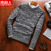 Antarctic sweater men men 2019 autumn and winter new mens knitwear round neck plus velvet pullover cotton sweater