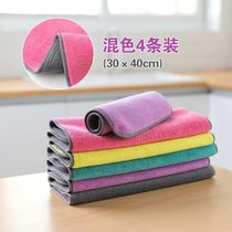 The special cloth for cleaning the table does not shed hair strong water absorption double-sided two-color cleaning cloth restaurant and hotel oiled desktop towel